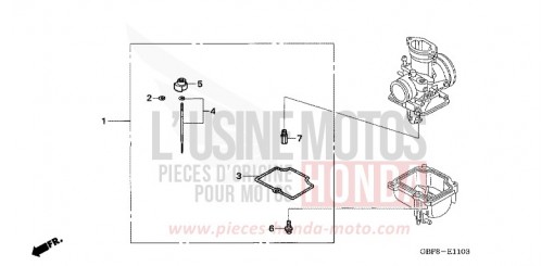 KIT, O.P. CARBURATEUR (CR85R5,6/RB5,6) CR85RB5 de 2005